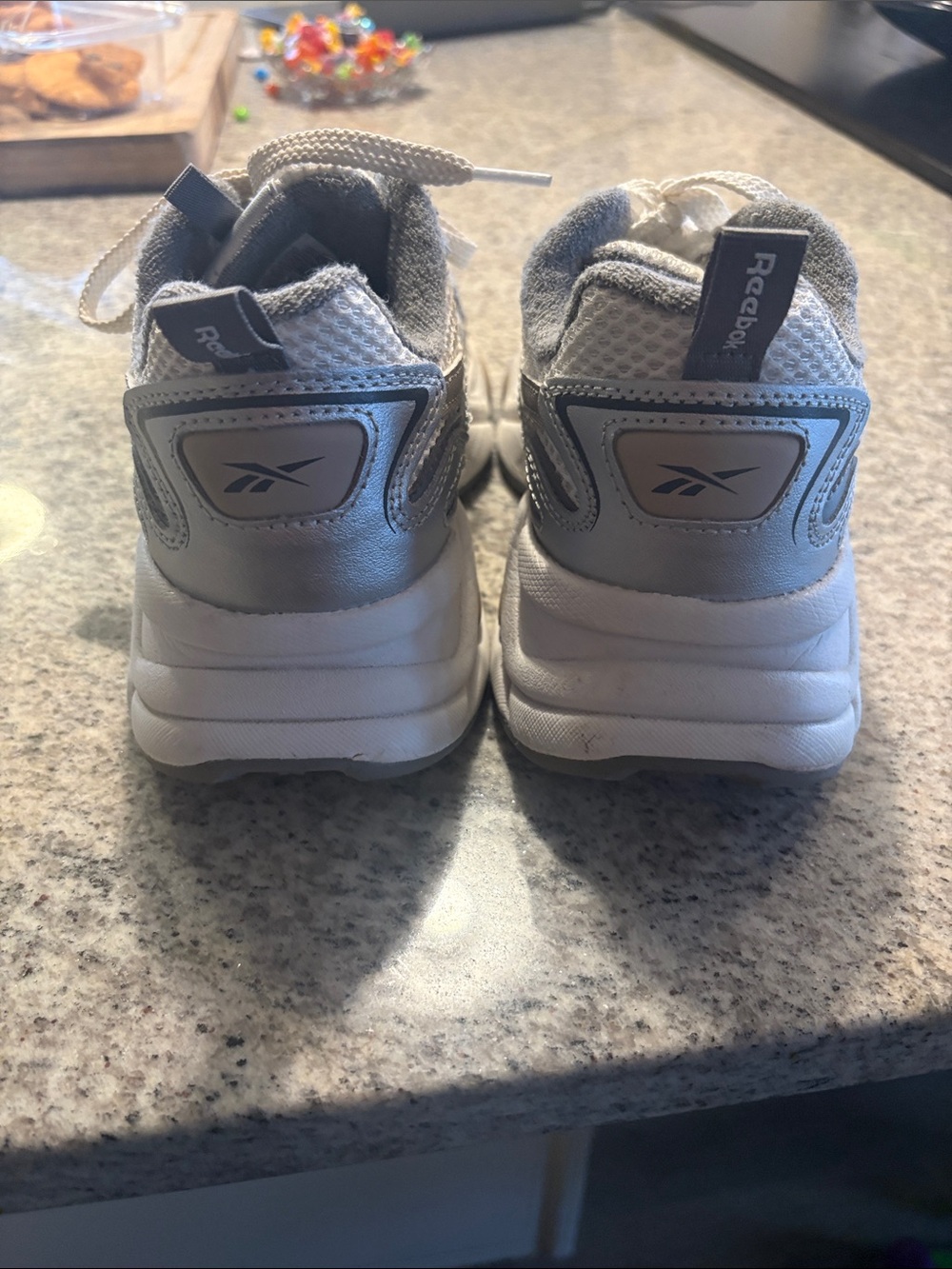 Reebok Women's White and Light Gray Athletic Sneakers - Picture 3 of 4